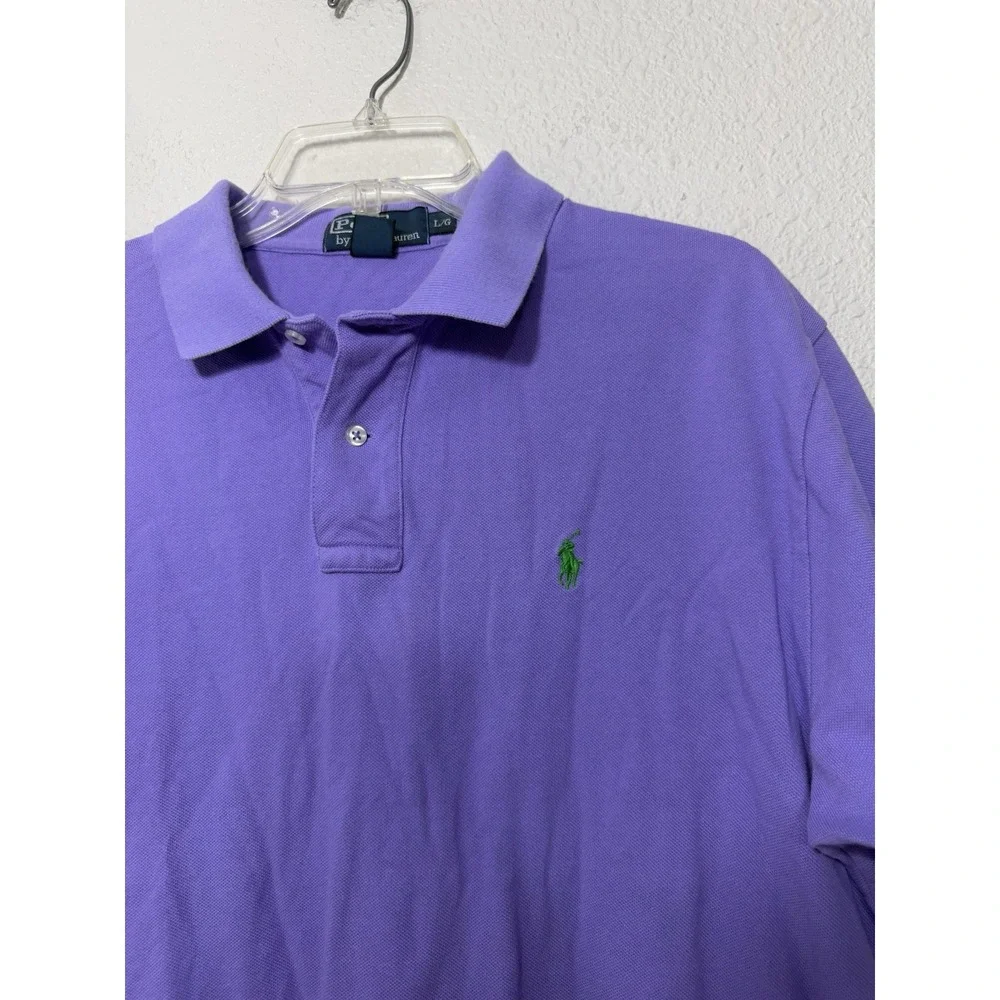 vtg polo ralph lauren polo shirt Purple logo pony preppy Classic L Men's
